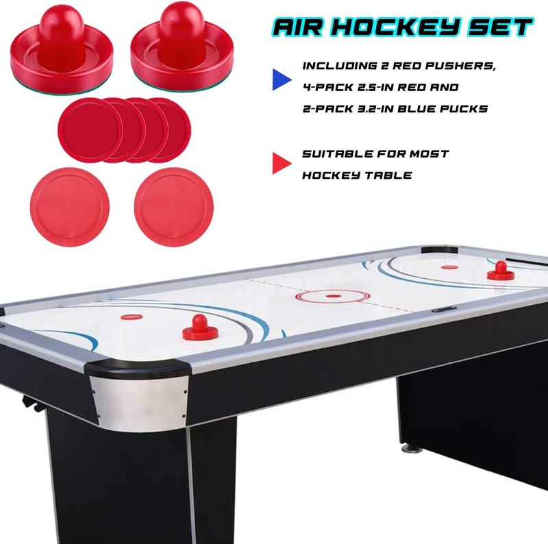 Inscool Air Hockey Accessories, 2-Pack Pushers, 2-Pack 3.25-Inch Pucks, 4-Pack 2.5-Inch Pucks, Red - Image 2